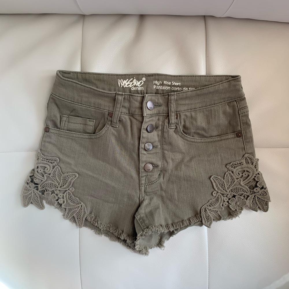 Target Mossimo Olive Denim Button Up Shorts